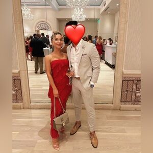 Elegant Red Strapless Dress